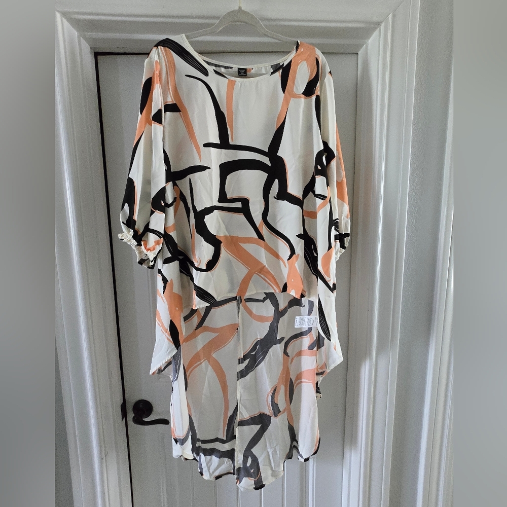 SHEIN Black and Tan Dolman Sleeve Resort Dress